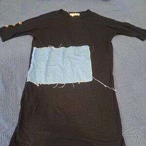 Girls T-Shirt Dress with Denim Pocket